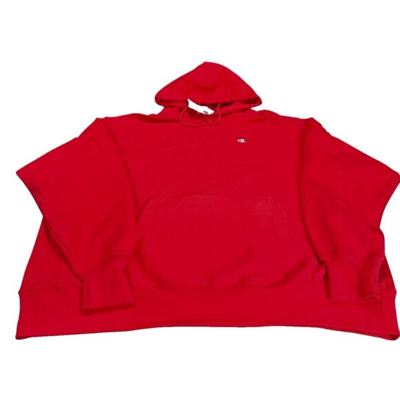 New Champion Reverse Weave Men's Red Hoodie Sweatshirt Fleece Pullover XXL - Picture 1 of 8